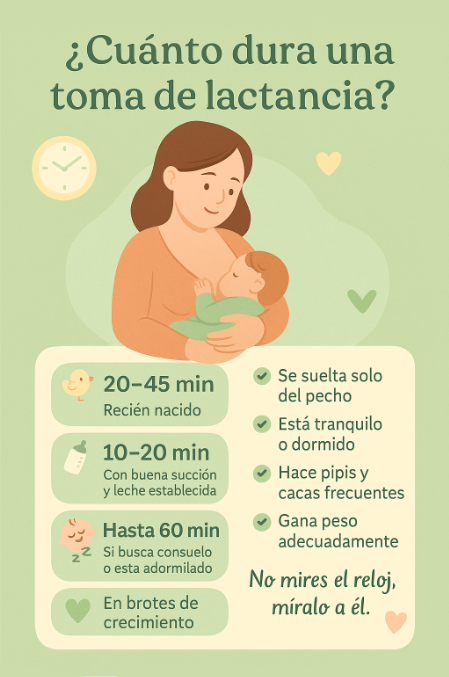 Cuánto debe durar una toma de lactancia materna