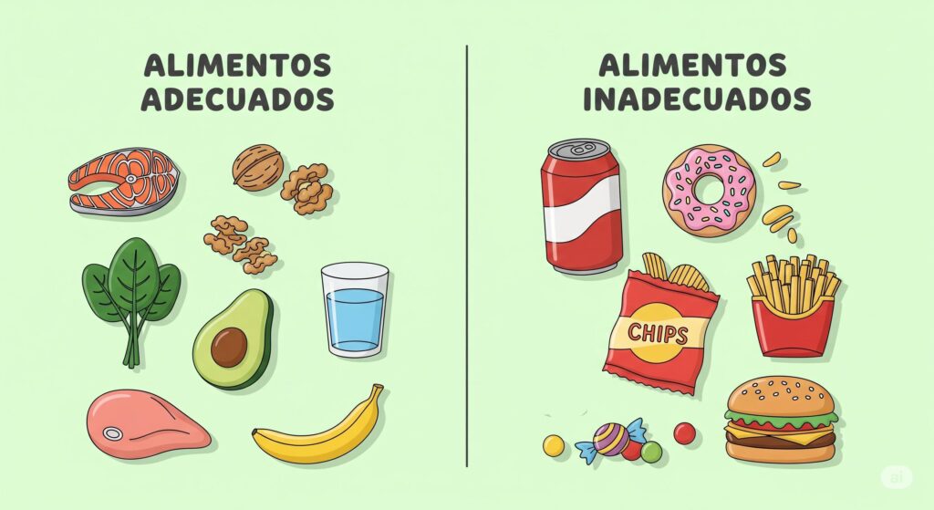 alimentos perjudiciales y beneficiosos niños tdah