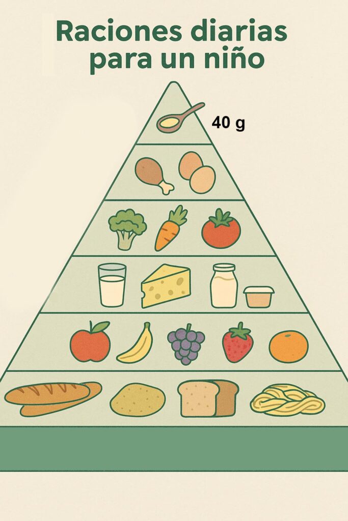 raciones alimentos niños
