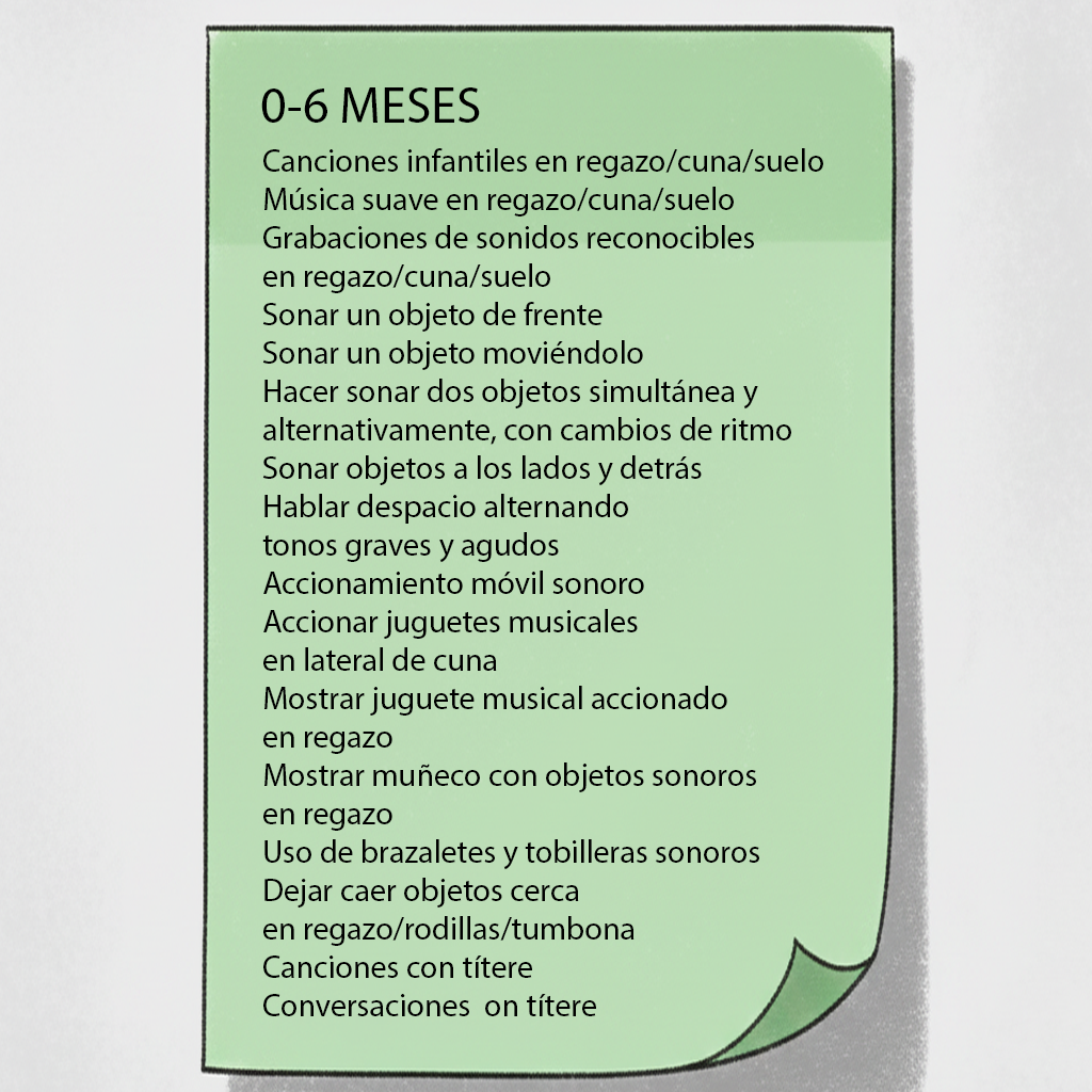 cómo estimular los sentidos actividades estimulacion oido 0-6 meses