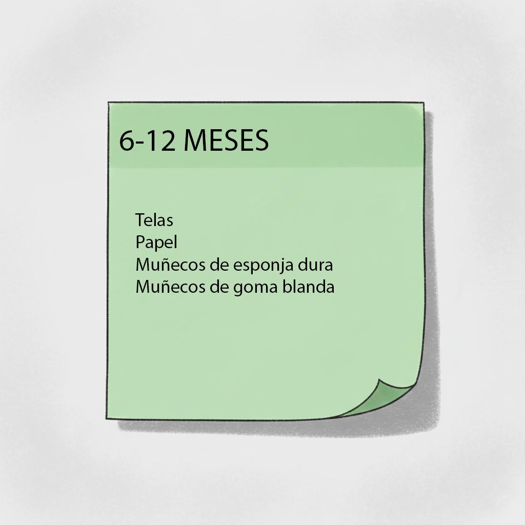 Materiales para favorecer la estimulación del tacto (por edad)