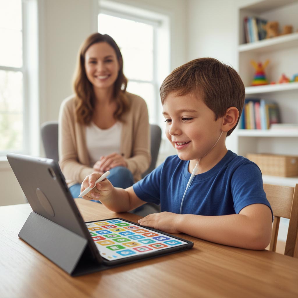 niño con traqueostomia usando sistemas alternativos de comunicacion