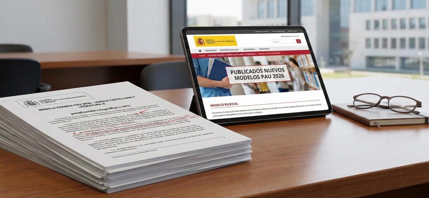 Publicados los nuevos modelos de examen para la PAU 2026: más competenciales y con penalización ortográfica unificada