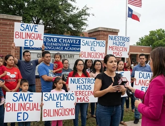 Familias se movilizan para defender los programas bilingües en las escuelas
