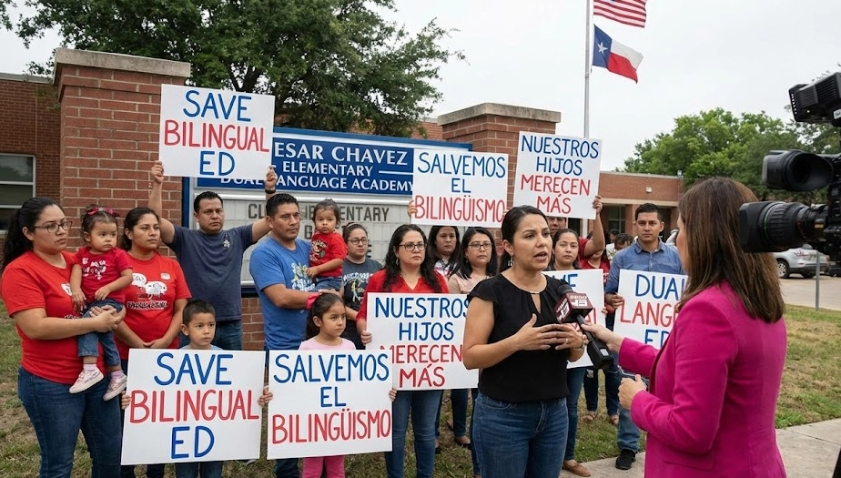 Familias se movilizan para defender los programas bilingües en las escuelas