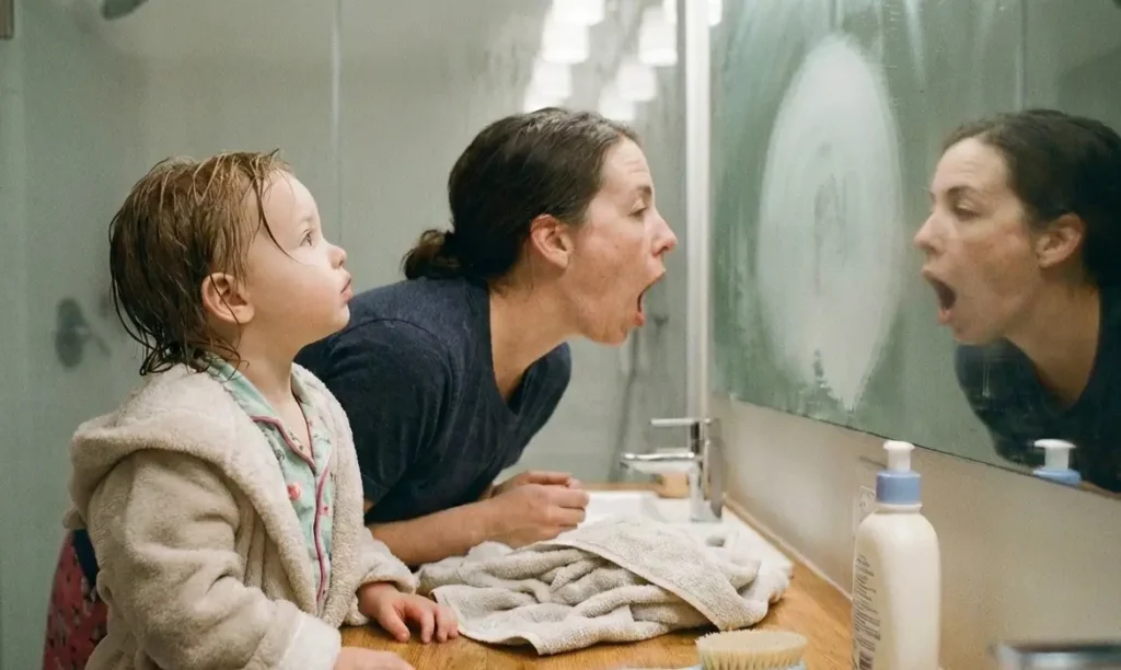 Empañar un espejo trabaja el previo al soplo: soltar aire de manera voluntaria