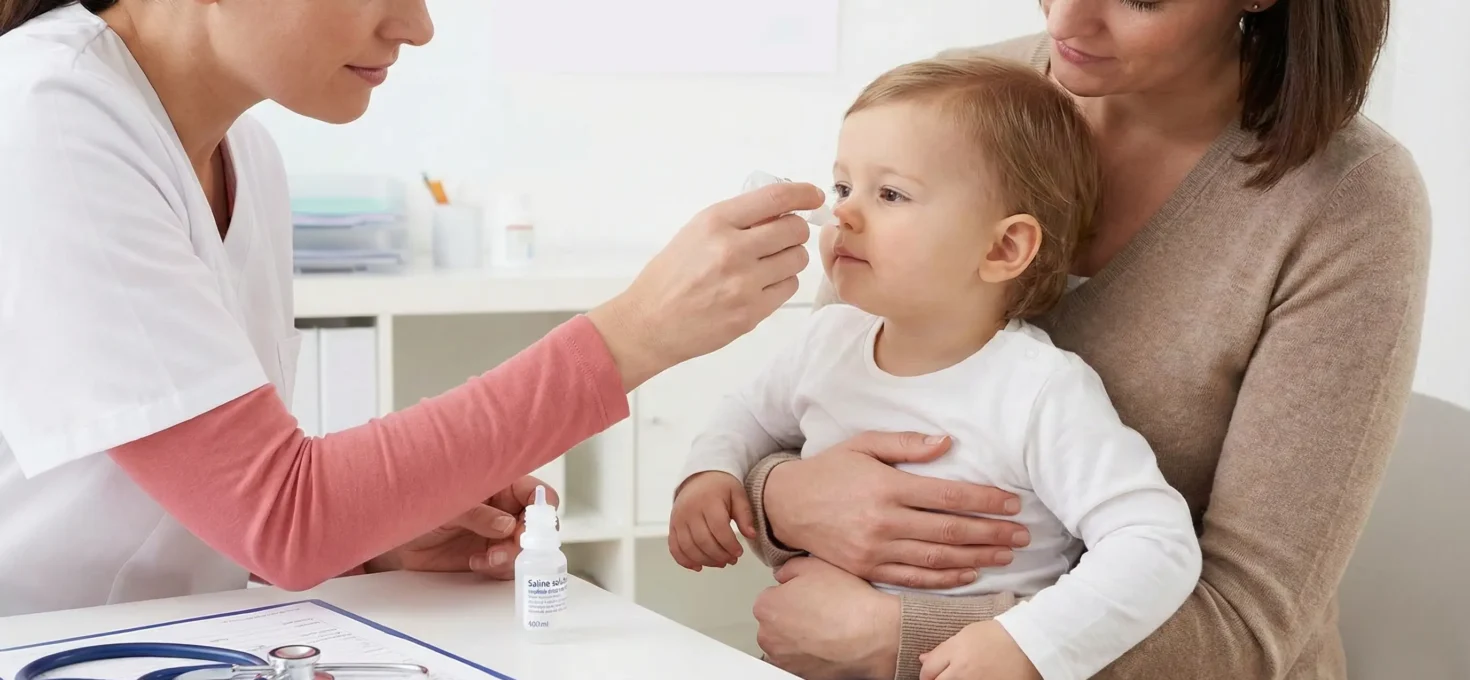 Las gotas nasales salinas pueden acortar la duración del resfriado en niños pequeños