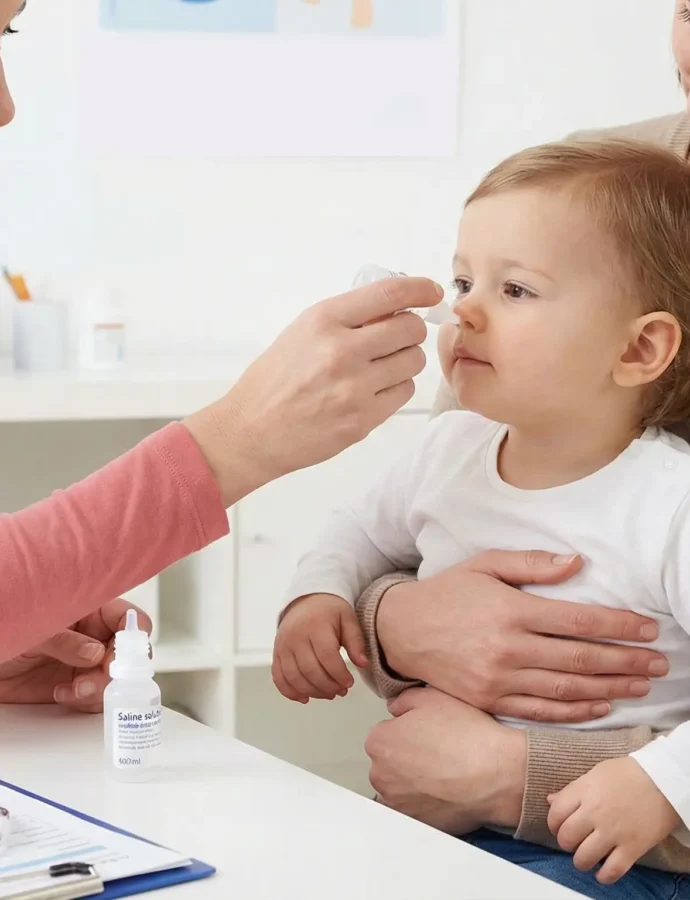 Las gotas nasales salinas pueden acortar la duración del resfriado en niños pequeños