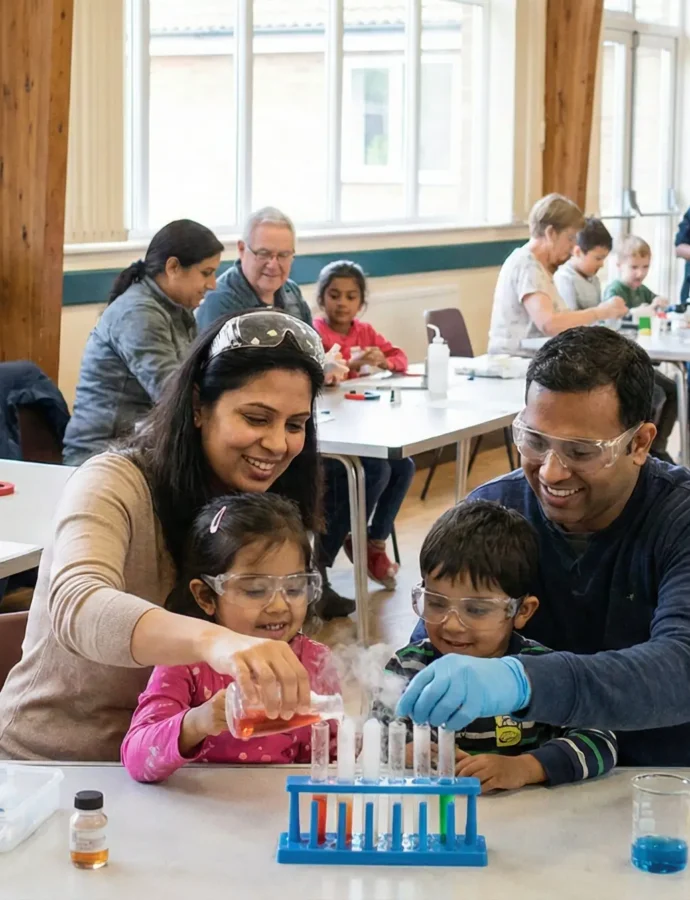 Los talleres científicos familiares despiertan la curiosidad de los niños