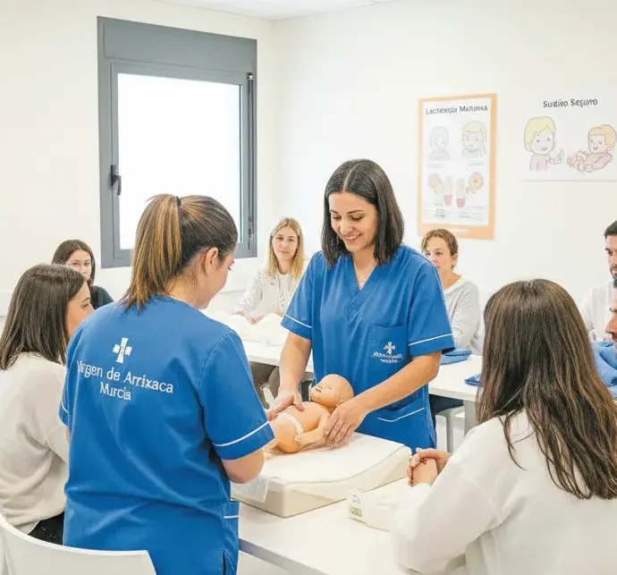 Un hospital de Murcia crea una escuela para acompañar a las familias tras el alta hospitalaria de sus bebés