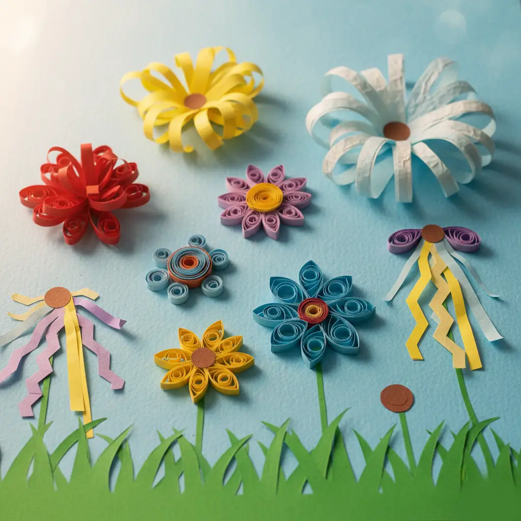 rizado enrollando cintas de papel fino en un objeto cilíndrico rizado enrollando cintas de papel fino en un objeto cilíndrico