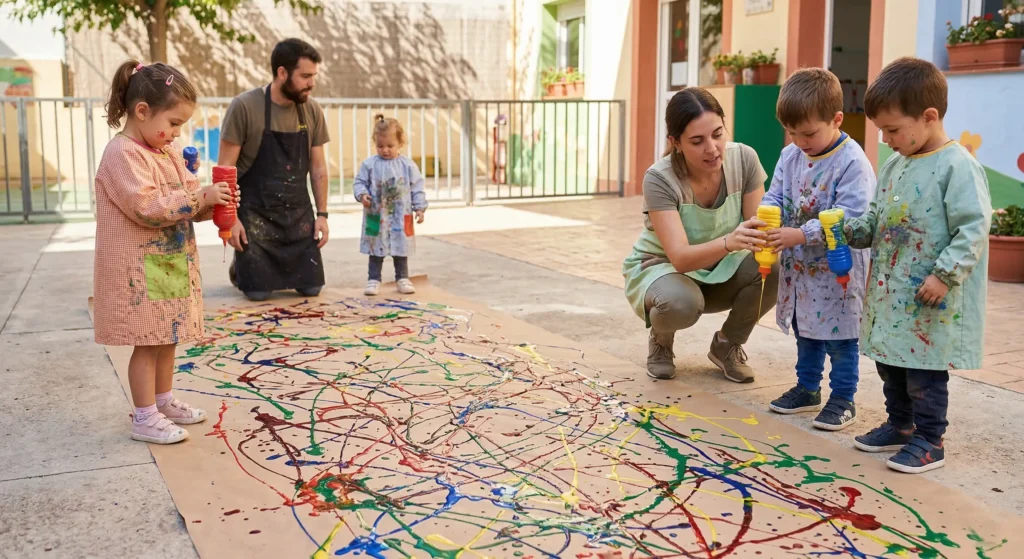 ¿Qué es la técnica de pintura por gravedad (sin control)?