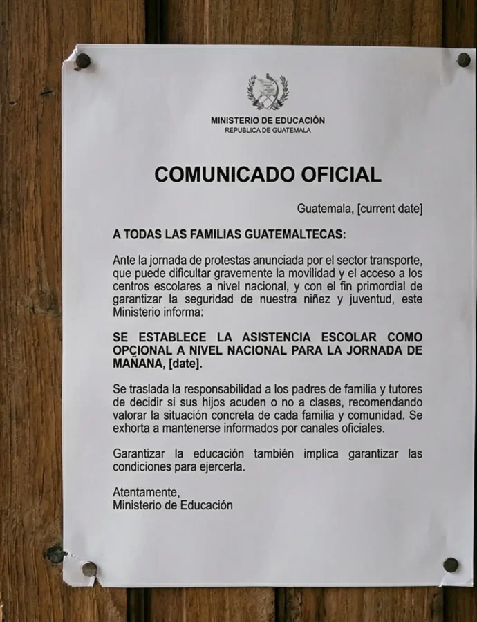 Cuando ir a clase depende del contexto: Guatemala deja la asistencia escolar en manos de las familias
