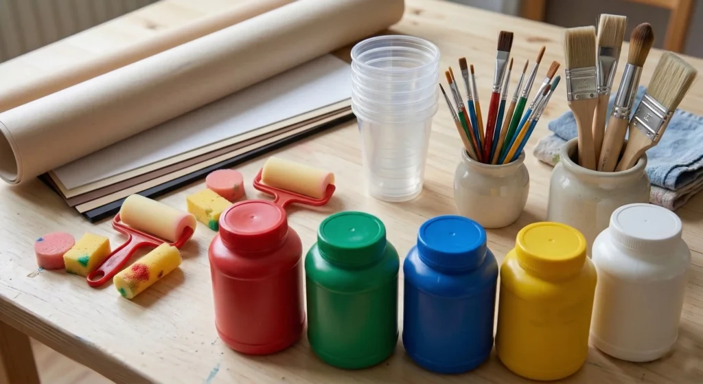Material necesario para pintar con pincel en la escuela infantil