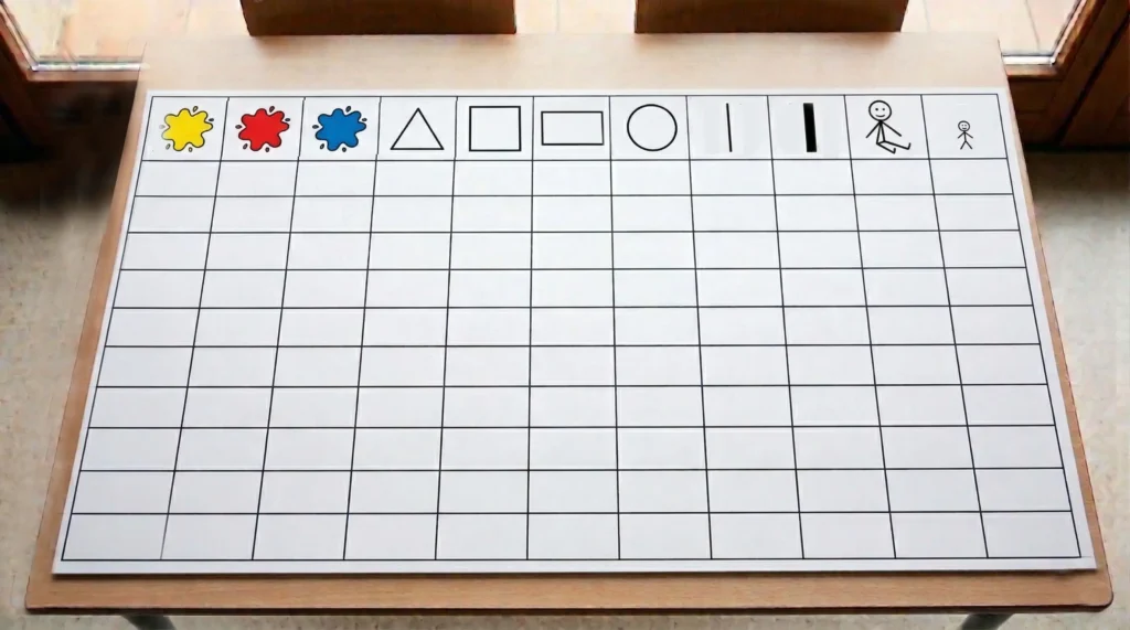 Con la tabla de atributos tenemos control total sobre cómo son los bloques lógicos de Dienes