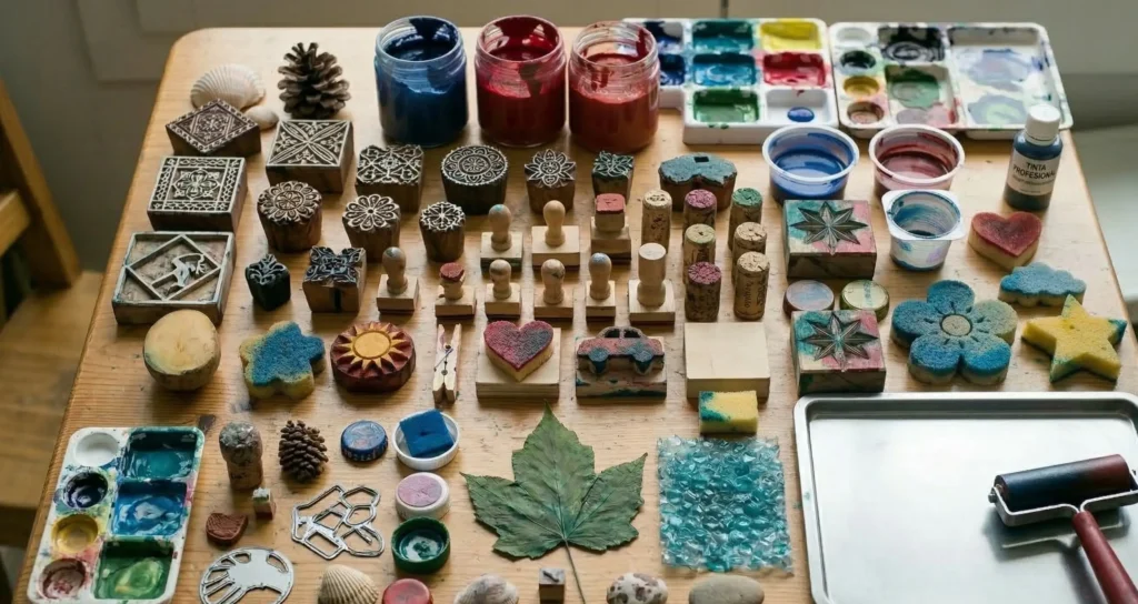 Materiales para actividades de estampación en Educación Infantil