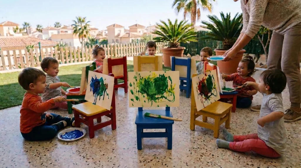 tecnicas de pintura infantil pintar con pincel
