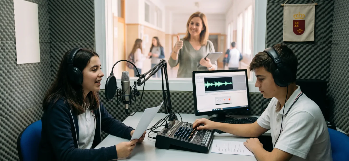 Doce centros educativos participan en un proyecto piloto de creación de una red de radios escolares en la Región de Murcia