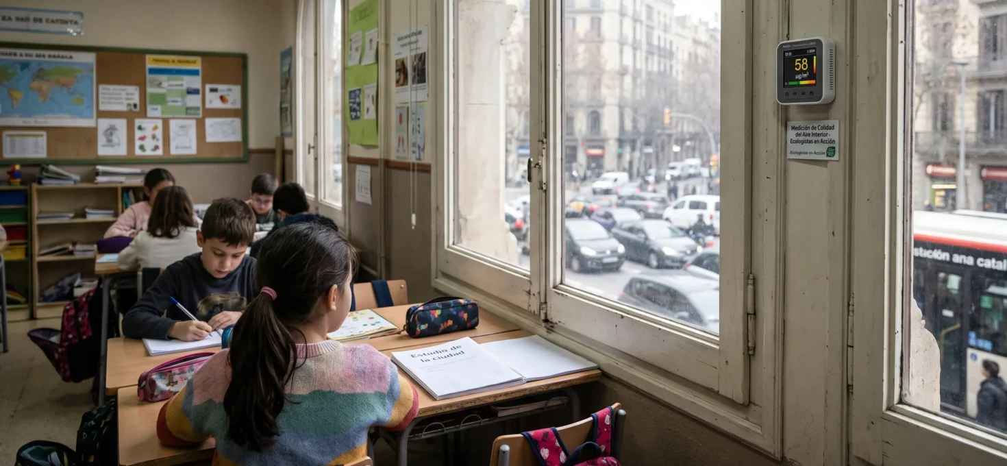 La contaminación también entra en clase: escolares respiran dióxido de nitrógeno dentro de las aulas