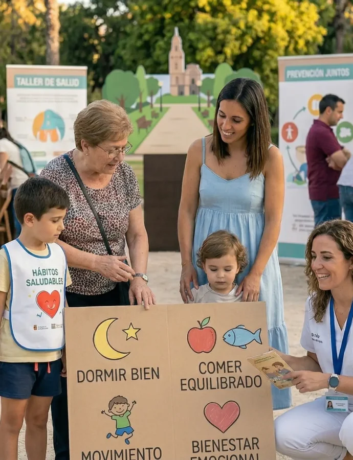 La prevención en salud infantil sale de la consulta: una feria en Murcia acerca hábitos clave a las familias