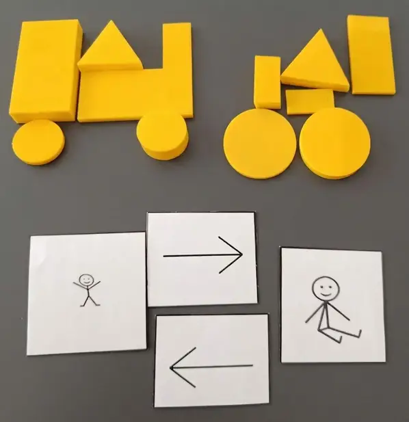 Juego de Dienes en el que trasformamos el atributo pequeño por grande y viceversa