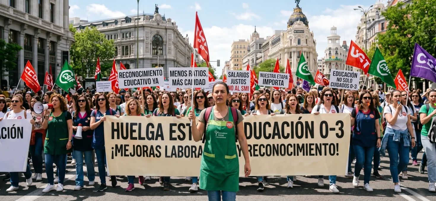 Huelga en las escuelas infantiles de 0 a 3 años en toda España: qué reclaman y cómo puede afectar a las familias